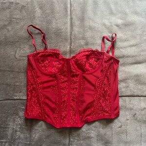 URBAN OUTFITTERS red lace corset top